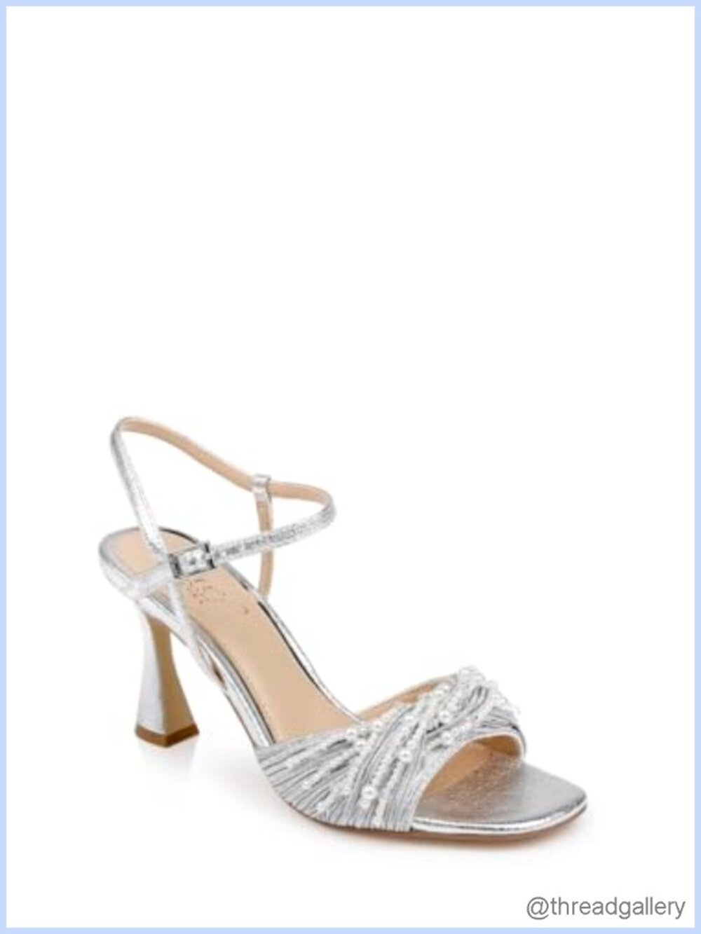 Pearl Stiletto Heel Sandals Peep Toe Ankle Strap Formal Satin